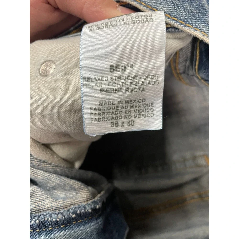 Levis 559 Jeans Mens 36x30 Blue‎ Medium Wash Relaxed Straight Fit 100% Cotton